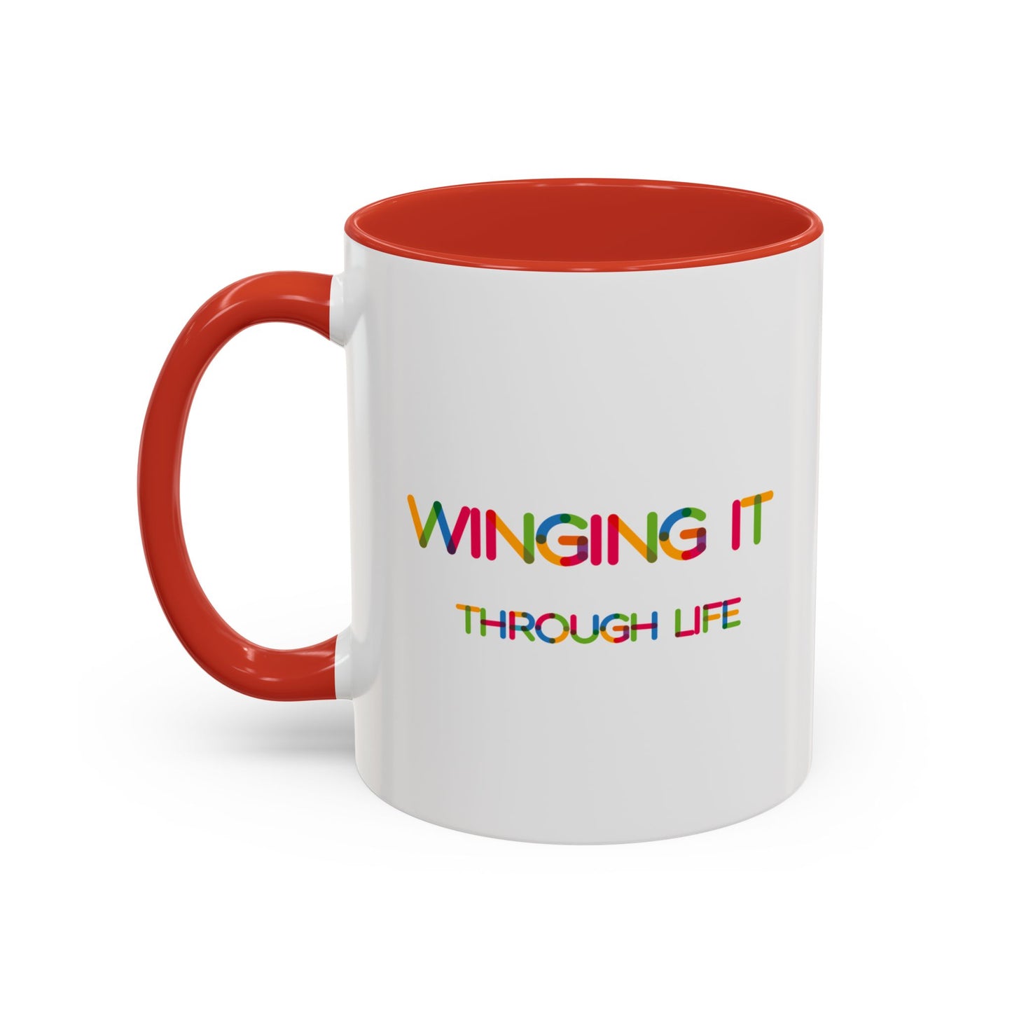 Winging it Through Life | Accent Coffee Mug (11, 15oz)