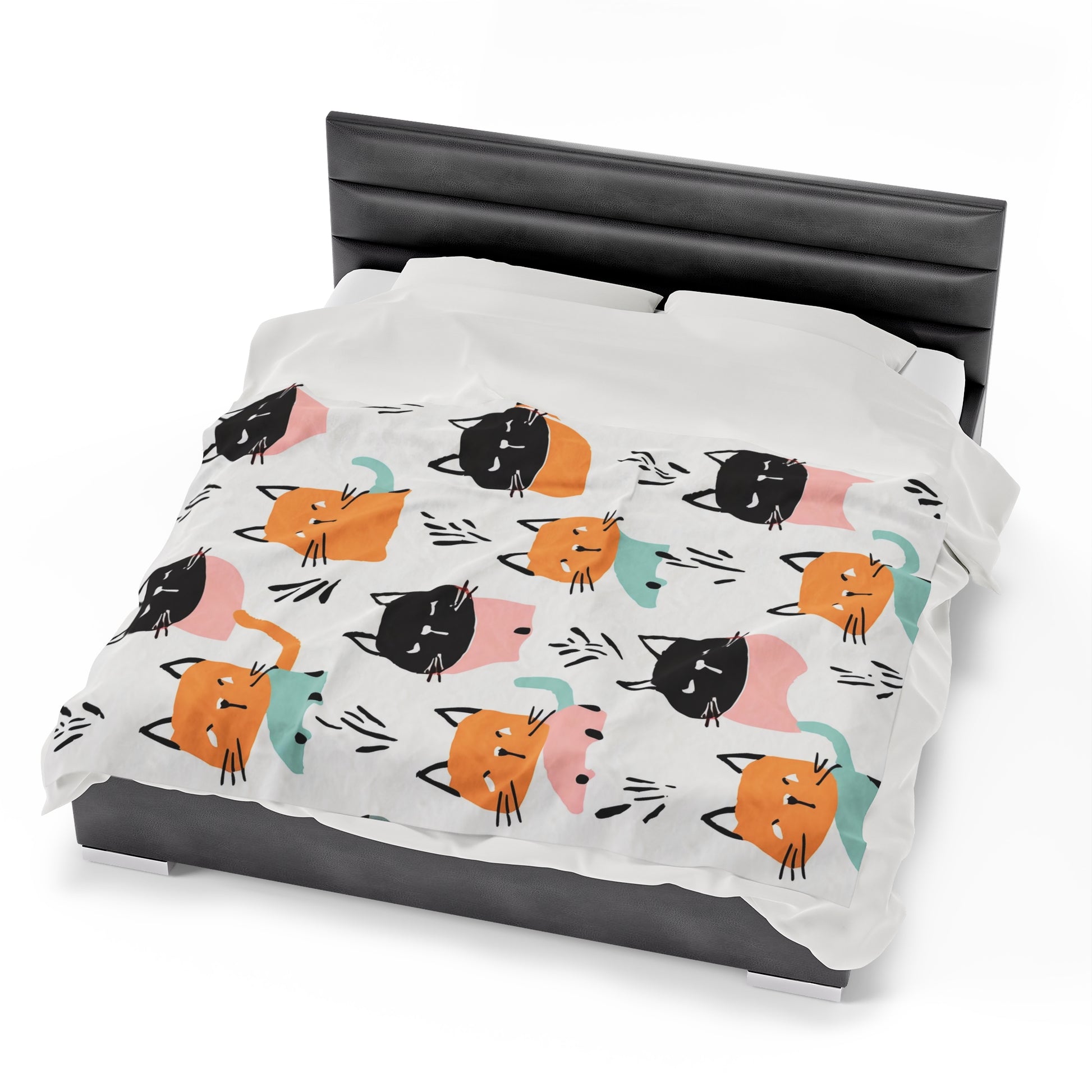 Kitty Pattern | Kid's Velveteen Plush Blanket