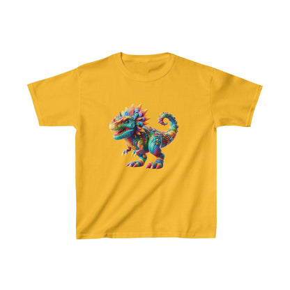 Camiseta de algodón pesado para niños con dinosaurio enojado