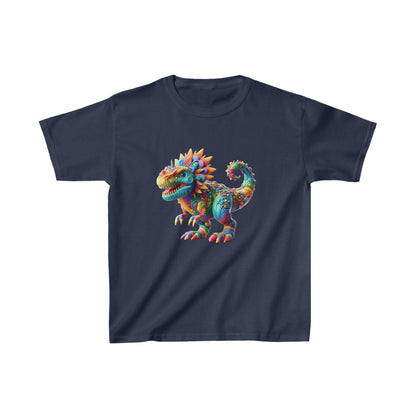 Camiseta de algodón pesado para niños con dinosaurio enojado