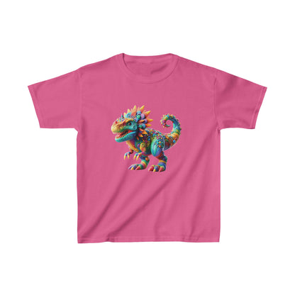 Camiseta de algodón pesado para niños con dinosaurio enojado