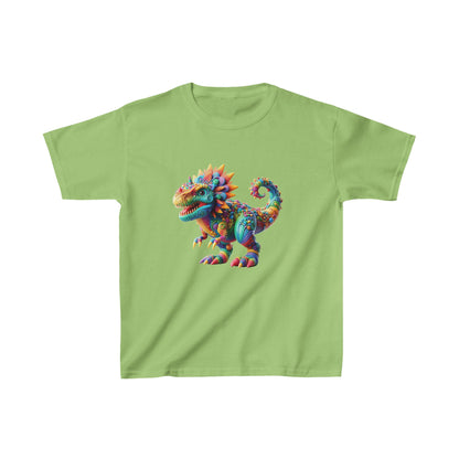 Camiseta de algodón pesado para niños con dinosaurio enojado