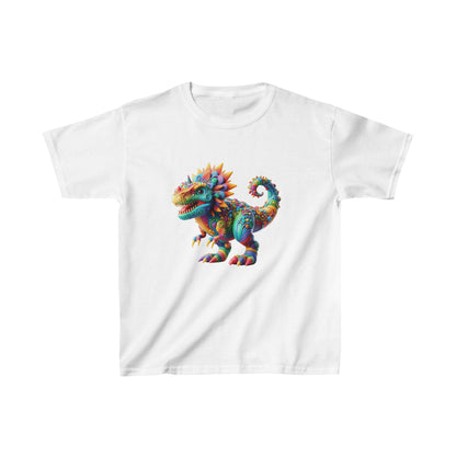 Camiseta de algodón pesado para niños con dinosaurio enojado