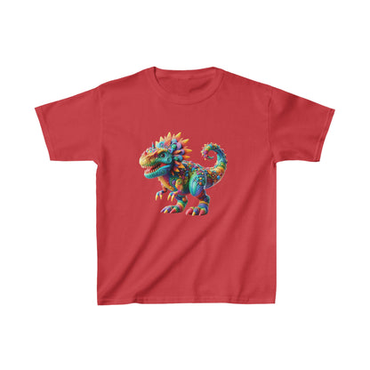 Camiseta de algodón pesado para niños con dinosaurio enojado