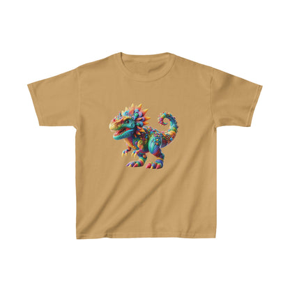 Camiseta de algodón pesado para niños con dinosaurio enojado