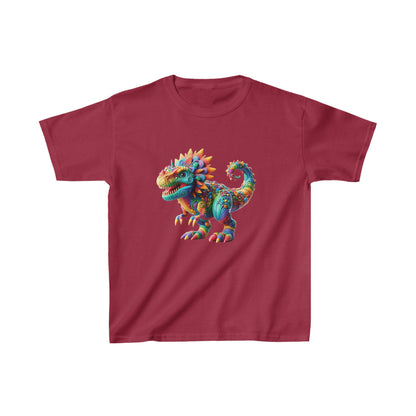 Camiseta de algodón pesado para niños con dinosaurio enojado