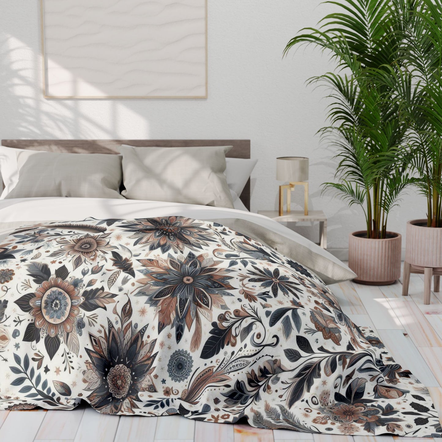 Flower And Leave Pattern | Arctic Fleece Blanket