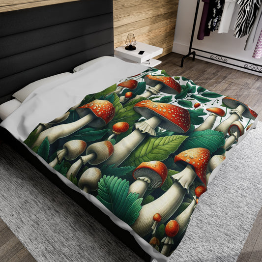 Mega Mushrooms | Velveteen Plush Blanket