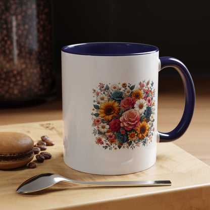 Fleurs multicolores | Tasse à café Accent (11, 15 oz)