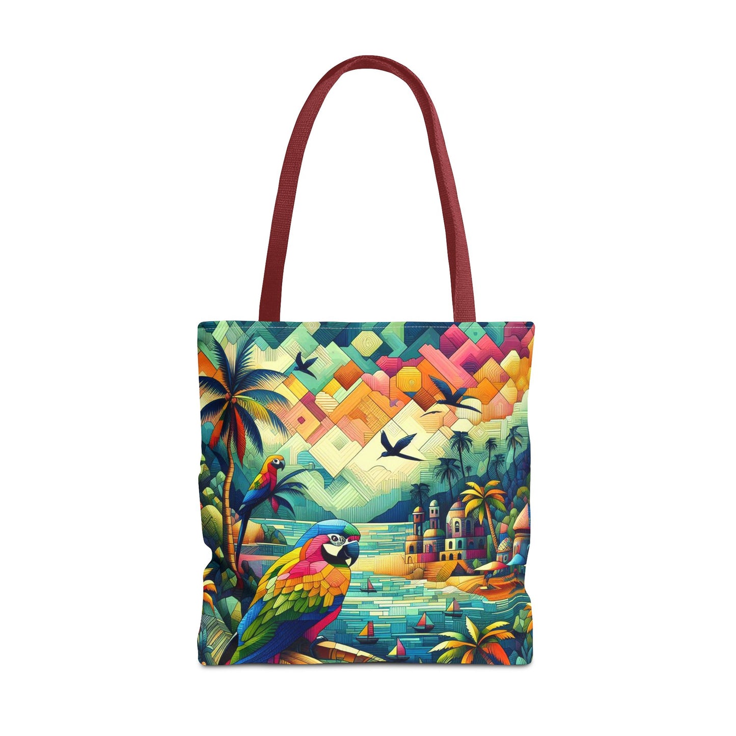 Parrots Overlooking A City | Tote Bag