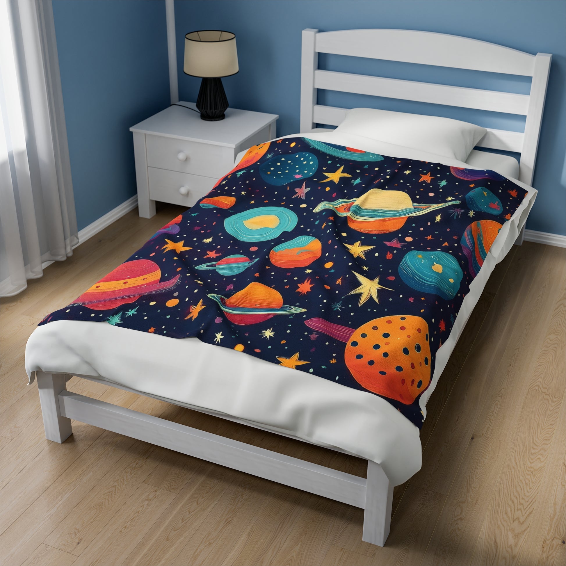 Planets And Galaxies | Kid's Velveteen Plush Blanket