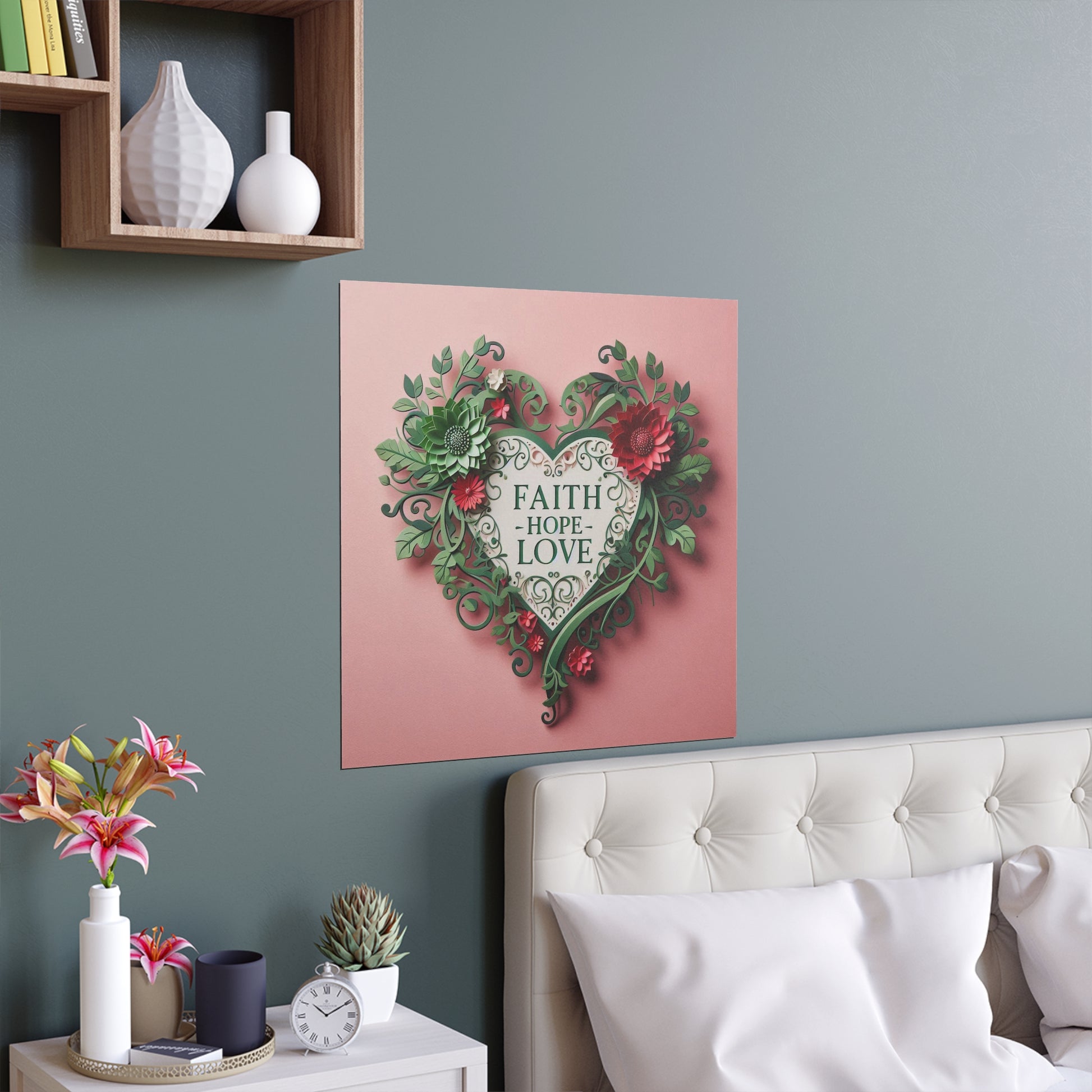 Faith, Hope, Love | Indoor and Outdoor Silk Poster