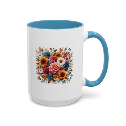 Fleurs multicolores | Tasse à café Accent (11, 15 oz)