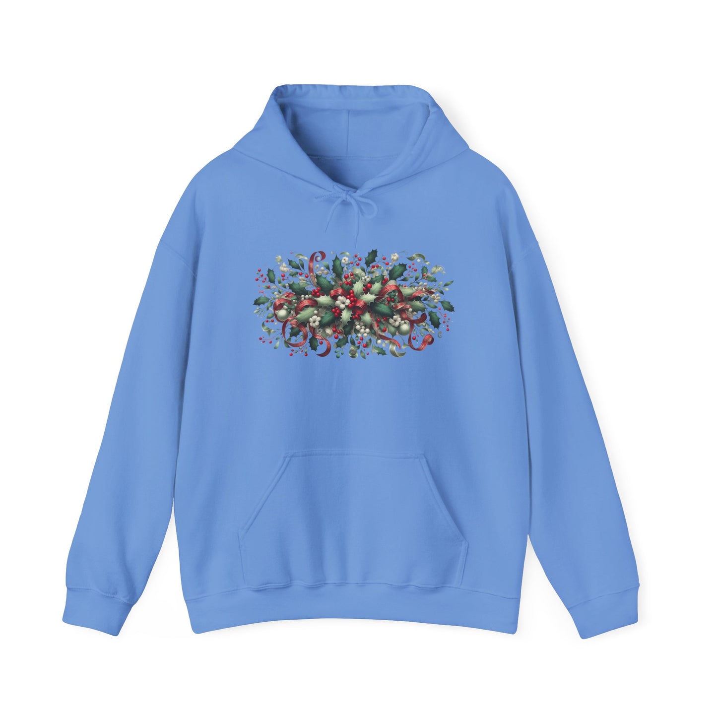 Mistletoe, Holly leaves, Berries and Ribbons | Unisex Heavy Blend™ Hooded Sweatshirt