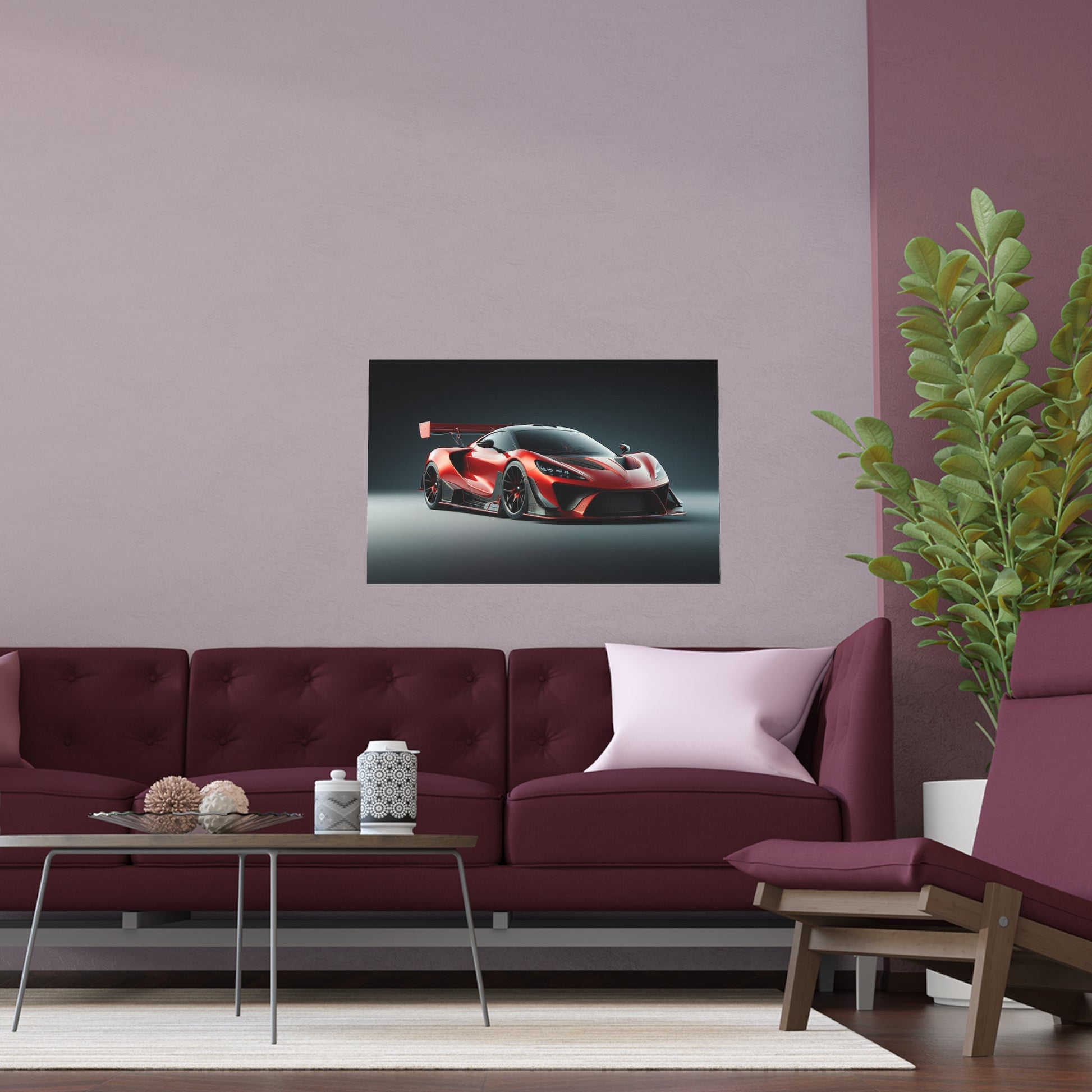 Sports Car with a Spoiler | Indoor and Outdoor Silk Poster