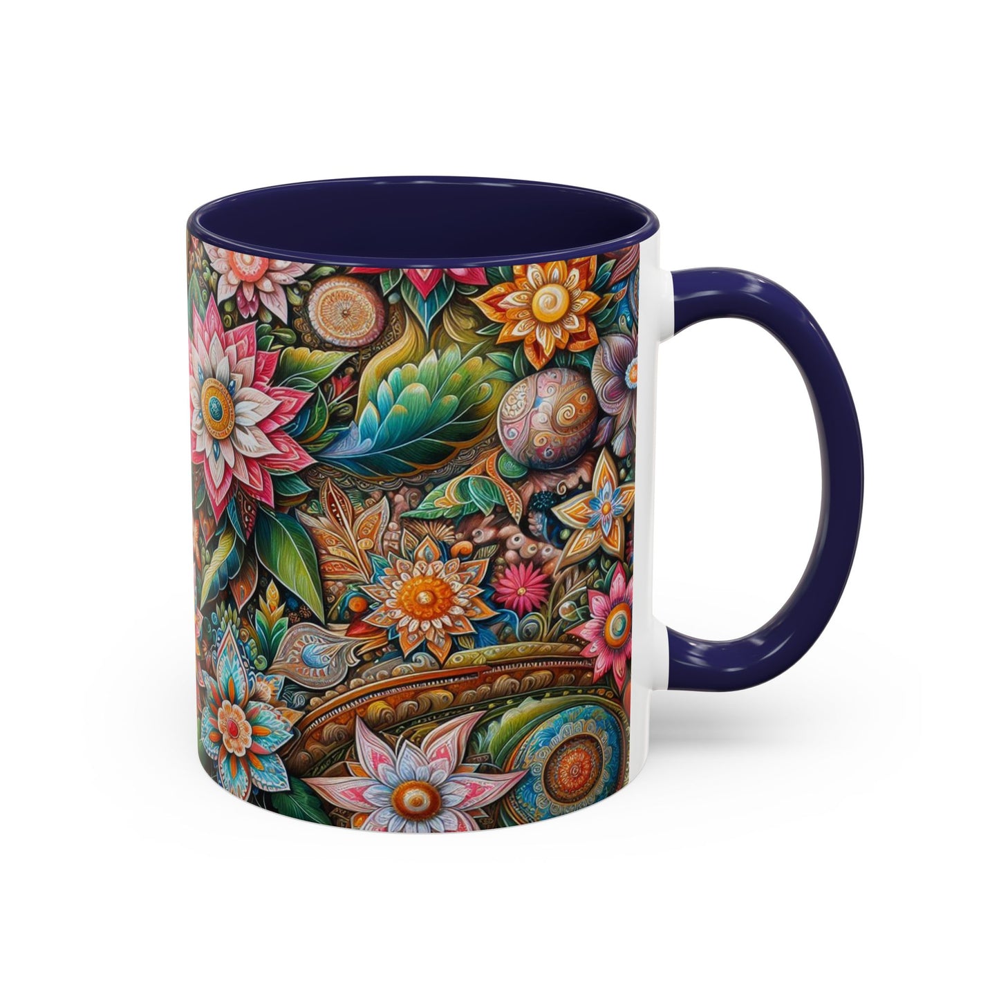 Floral Pattern | Accent Coffee Mug (11oz)