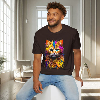 Chat peint | T-shirt doux unisexe