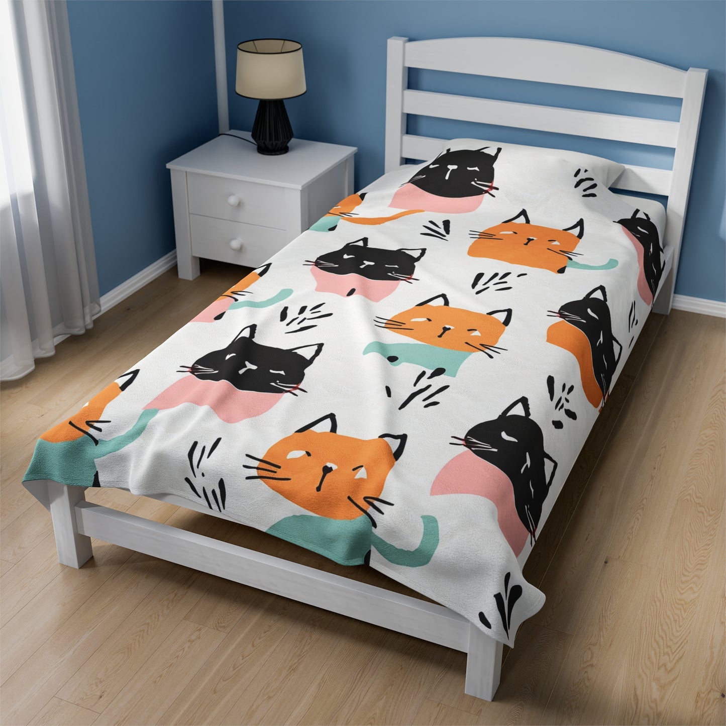 Kitty Pattern | Kid's Velveteen Plush Blanket