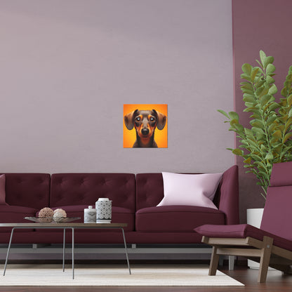 Daschund Portrait | Indoor and Outdoor Silk Poster