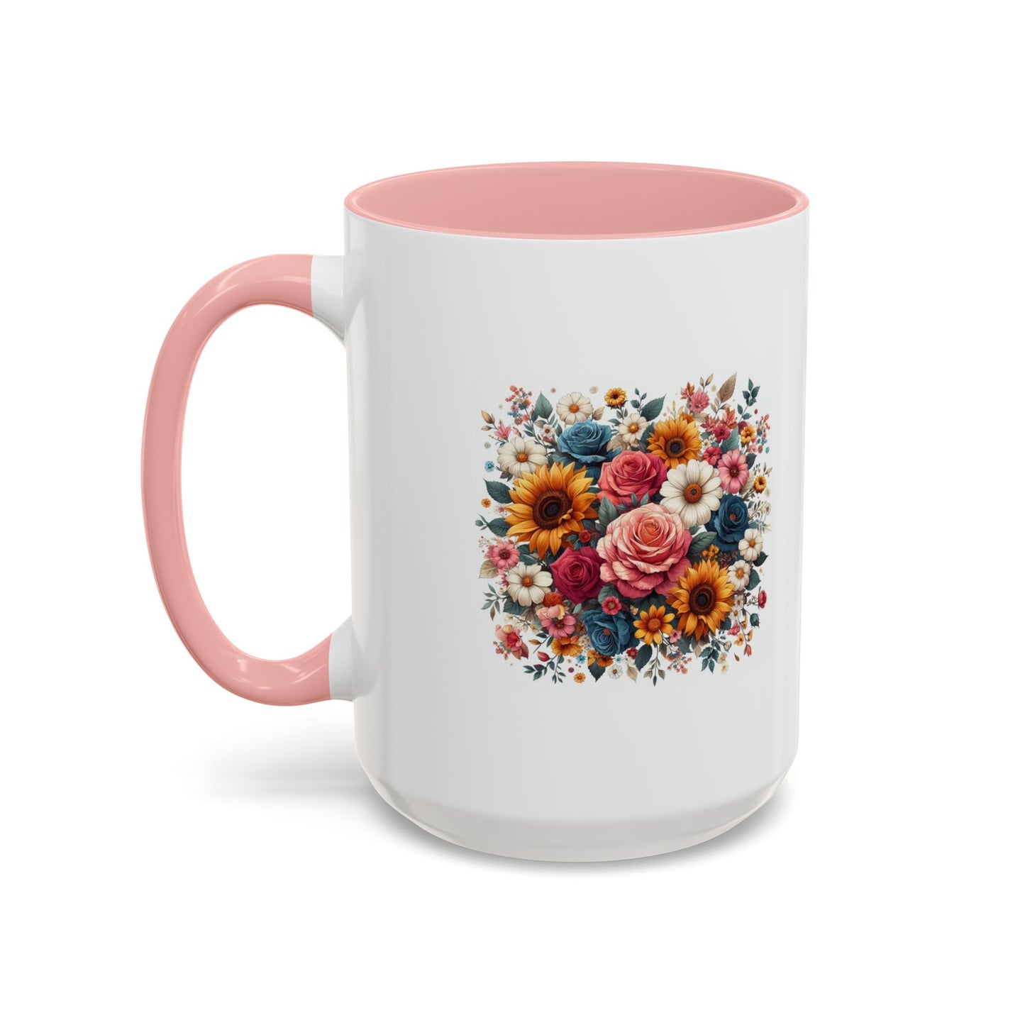 Fleurs multicolores | Tasse à café Accent (11, 15 oz)