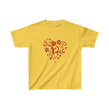 Camiseta de algodón pesado para niños Heart |