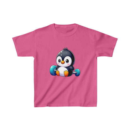 Penguin with Dumbbells | Kids Heavy Cotton™ Tee