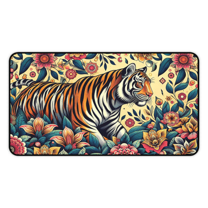 Tigre du Bengale sur fond floral | Sous-main