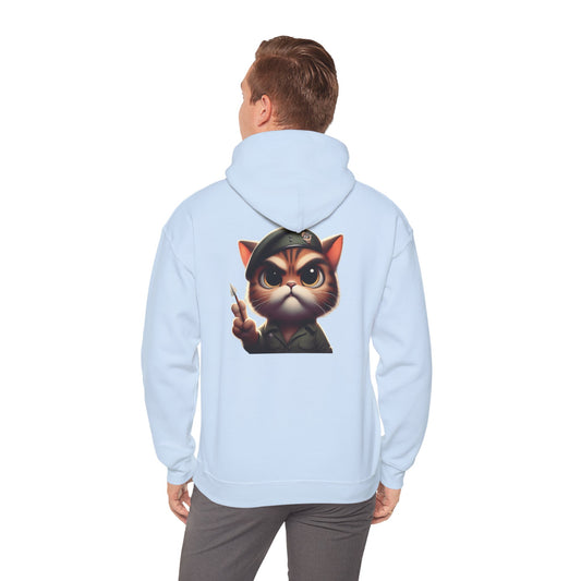 Sweat à capuche unisexe en mélange lourd avec motif chat drôle