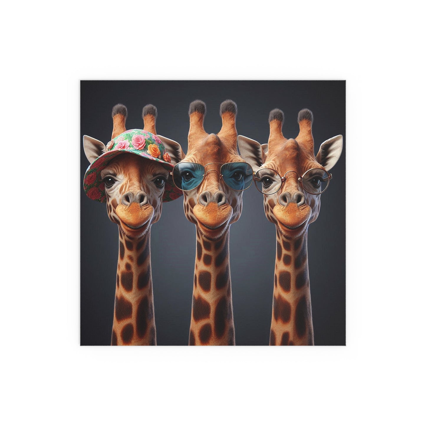 Giraffe Family Vacay | Indoor and Outdoor Silk Poster