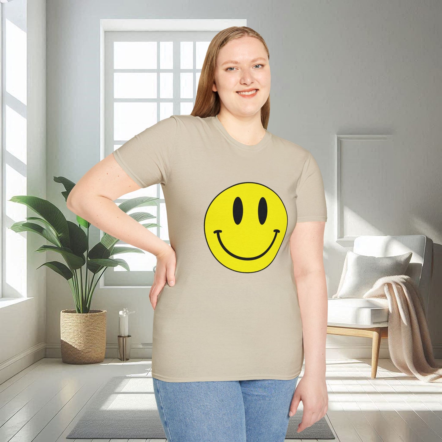 T-shirt unisexe doux avec émoticône souriante