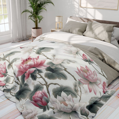 Full Bloom Lotuses | Arctic Fleece Blanket