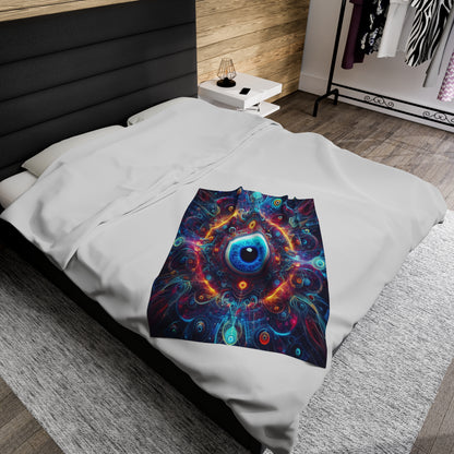 Evil Eye Design | Velveteen Plush Blanket