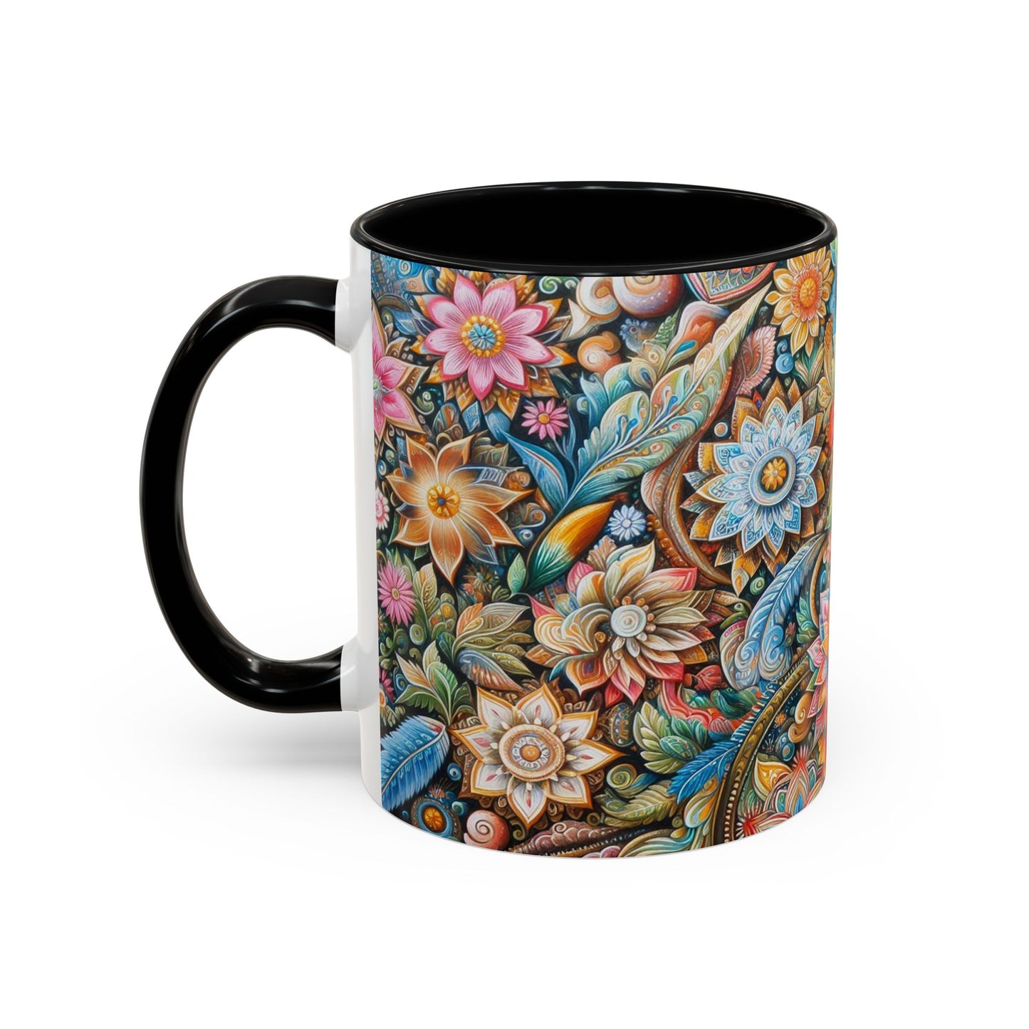 Floral Pattern | Accent Coffee Mug (11oz)