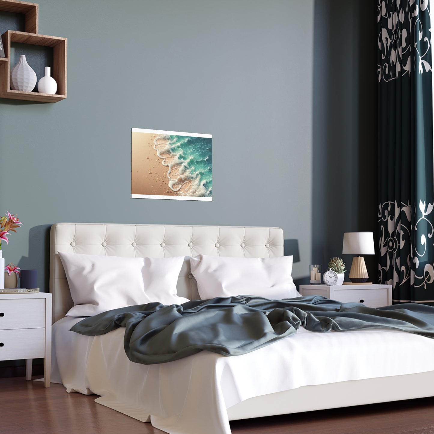 Wave Crashing a Sandy Beach | Indoor and Outdoor Silk Poster