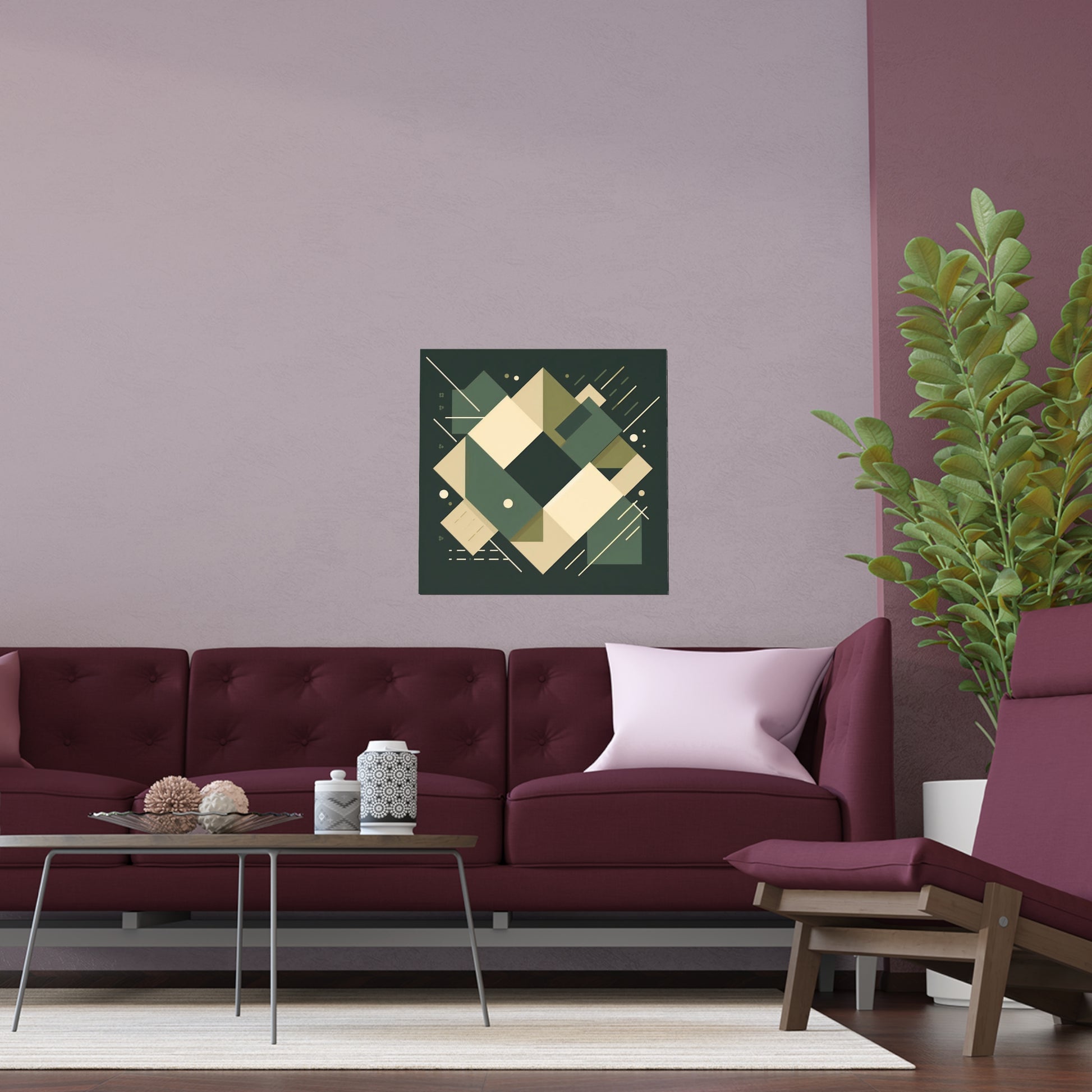 Modern Abstract Geometrical Design | Indoor and Outdoor Silk Poster