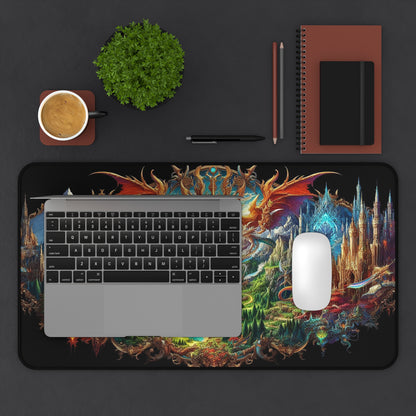 Fantasy Land with Magical Creatures | Desk Mat