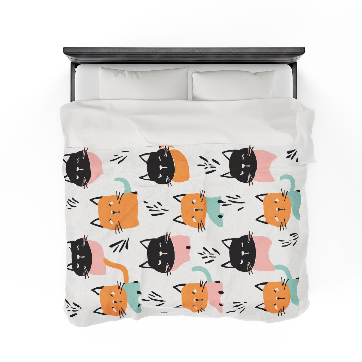 Kitty Pattern | Kid's Velveteen Plush Blanket