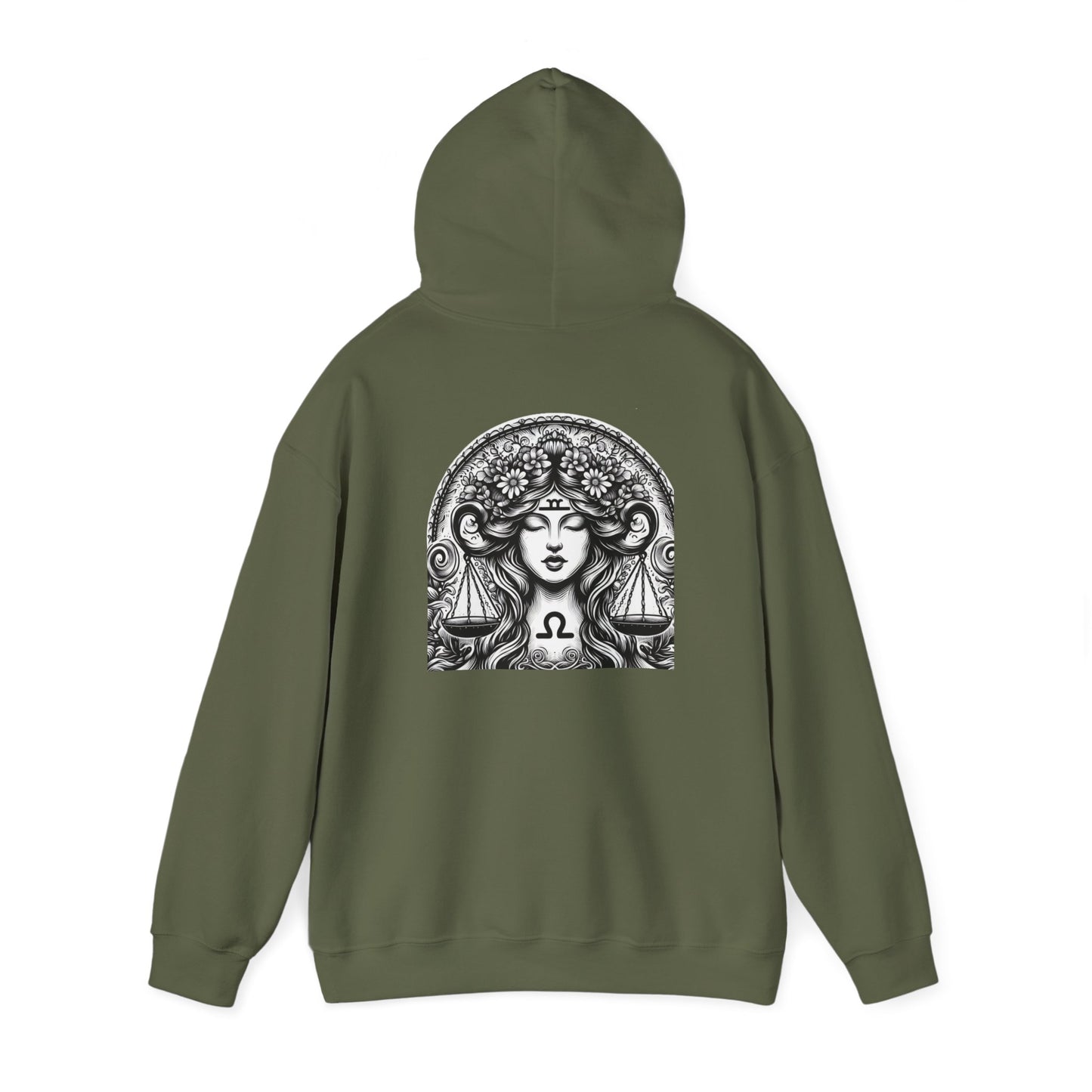 Sudadera unisex con capucha Heavy Blend™, signo del zodíaco de Libra