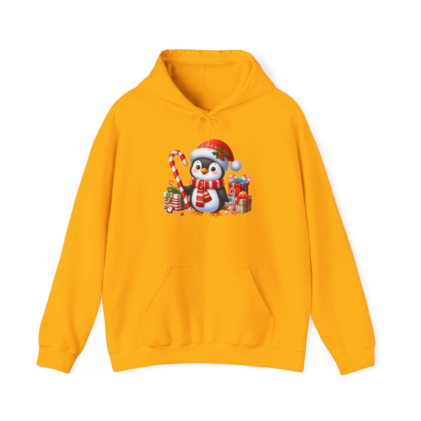 Penguin, Gifts and Candy Cane | Unisex Heavy Blend™ Hooded Sweatshirt