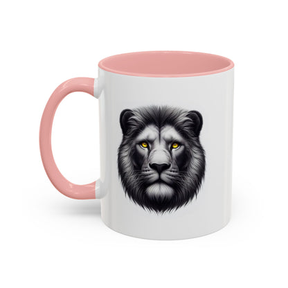 Lion Face with Golden Eyes | Accent Coffee Mug (11, 15oz)