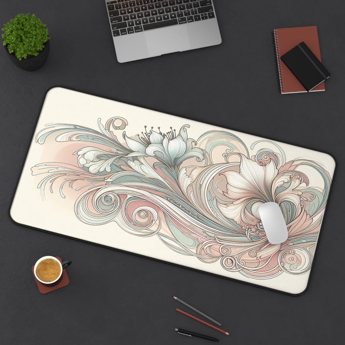 Art Nouveau Floral Design | Desk Mat