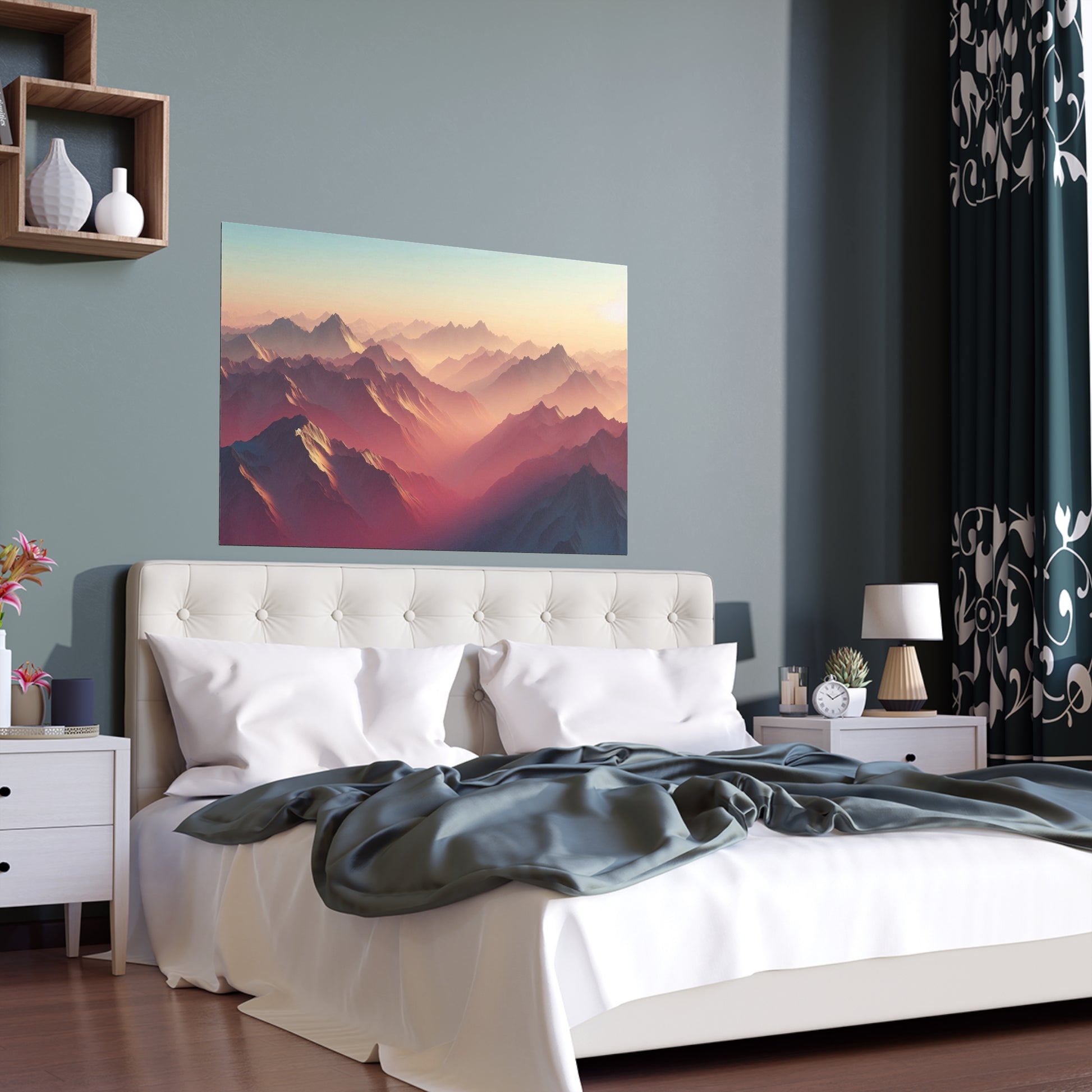 Dawn on the Mountains | Indoor and Outdoor Silk Poster