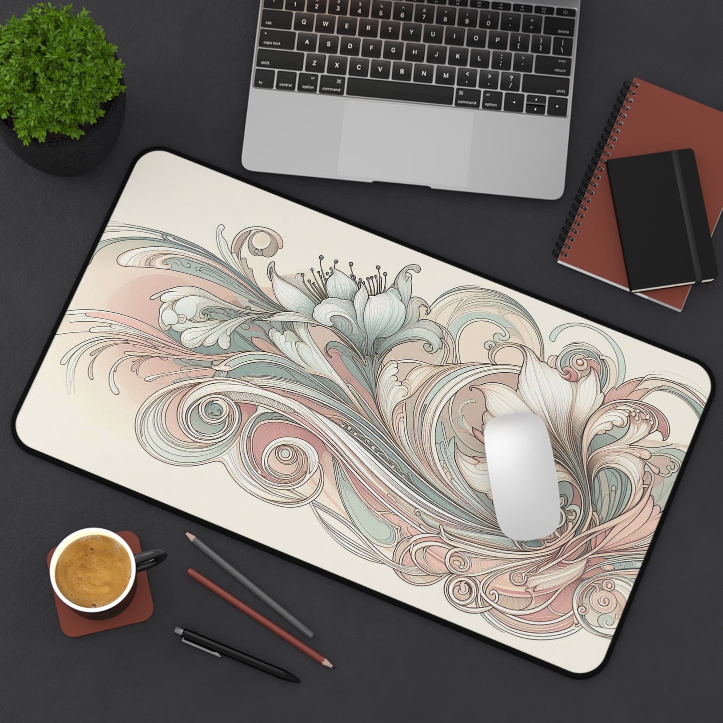 Art Nouveau Floral Design | Desk Mat