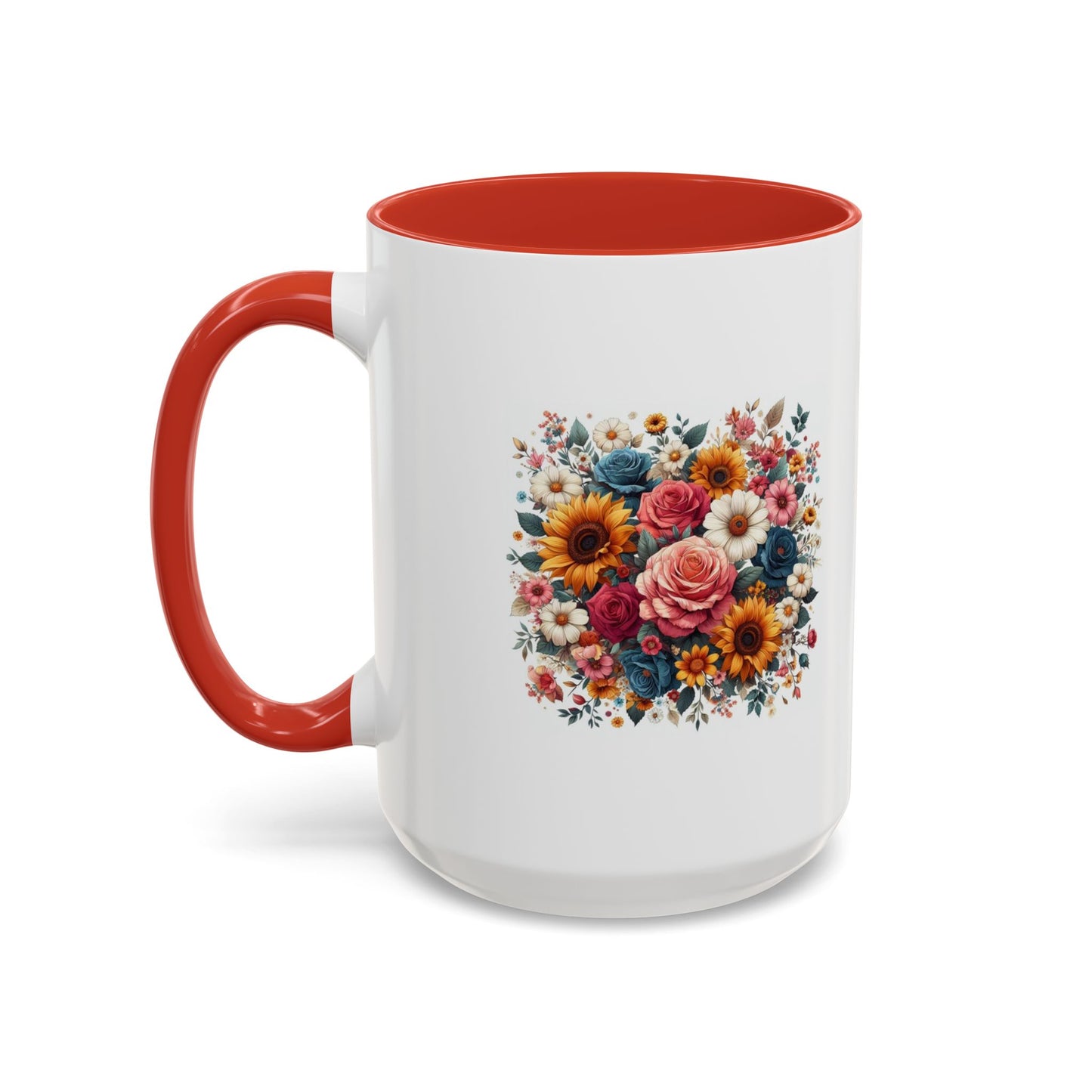 Fleurs multicolores | Tasse à café Accent (11, 15 oz)