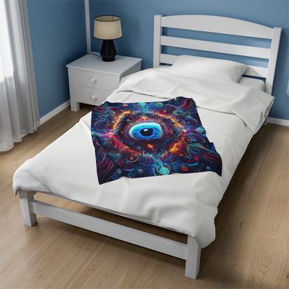 Evil Eye Design | Velveteen Plush Blanket