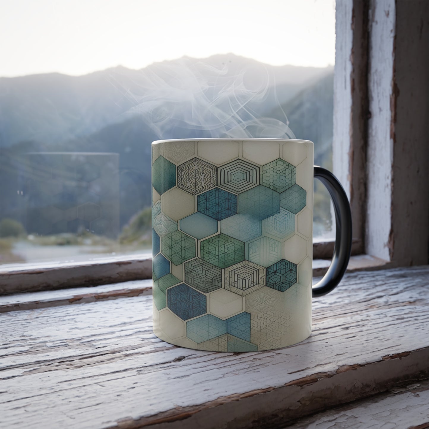 Calming Geometric Design | Color Morphing Mug, 11oz