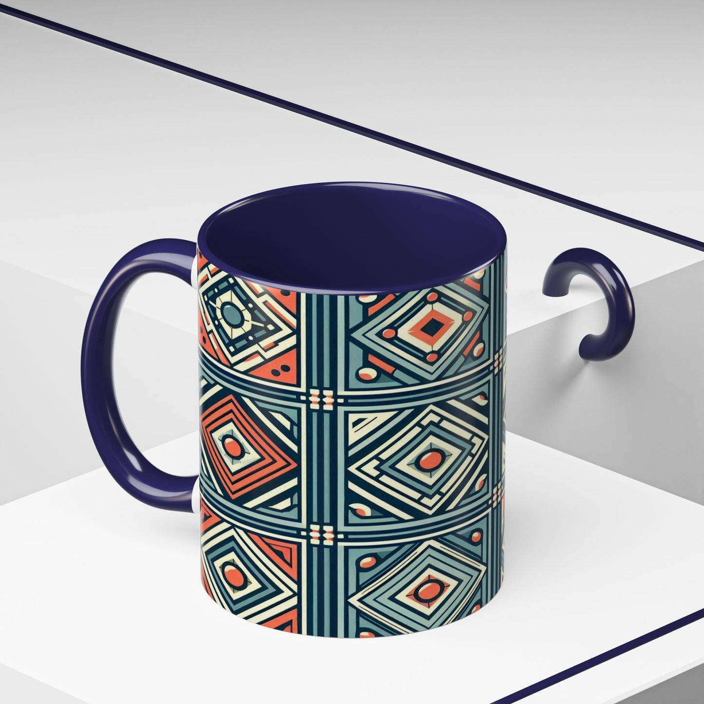 Diamond Geometric Pattern | Accent Coffee Mug (11oz)