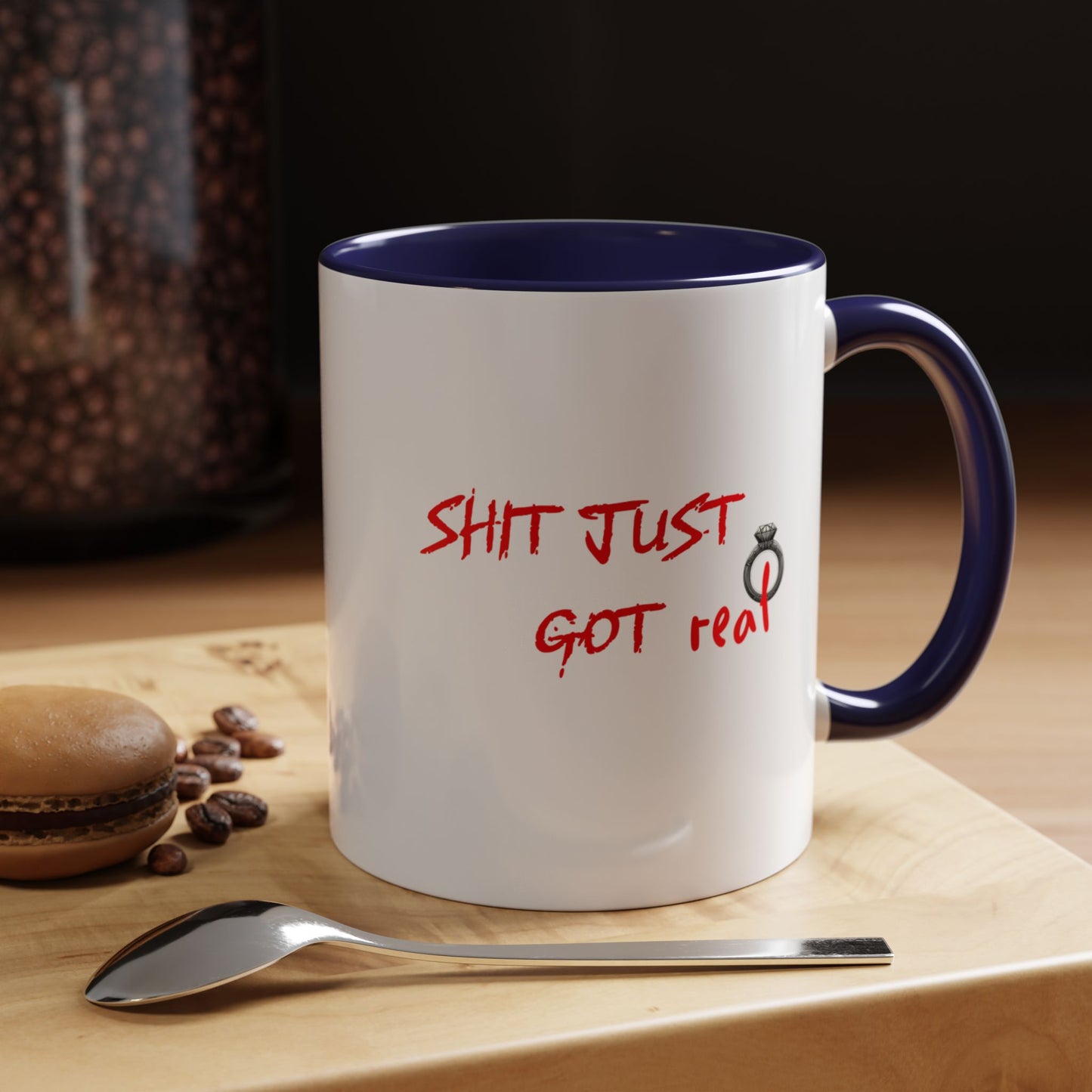 Shit Just Got Real Engagement Ring | Accent Coffee Mug (11, 15oz)