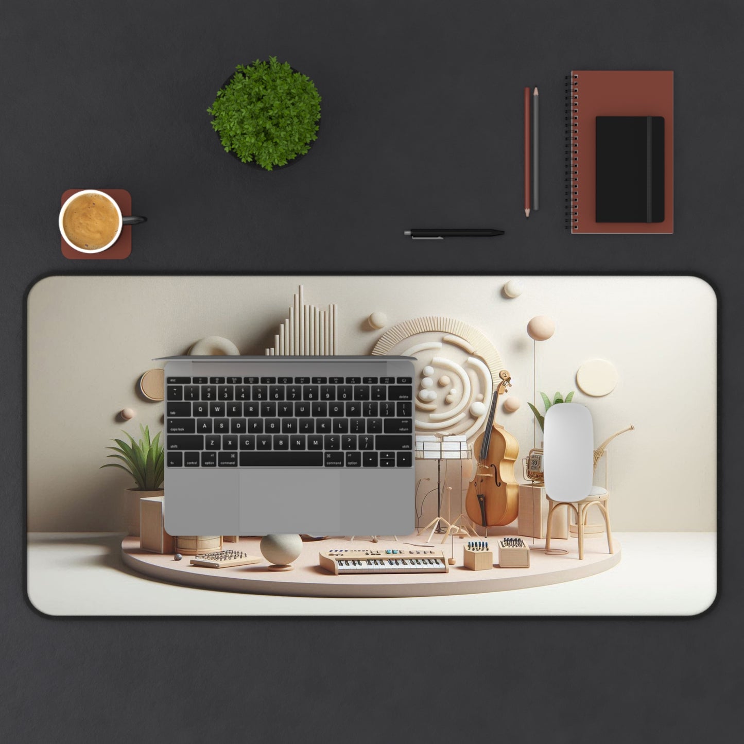 Musical Instruments on Stage | Minimalistic Design | Desk Mat