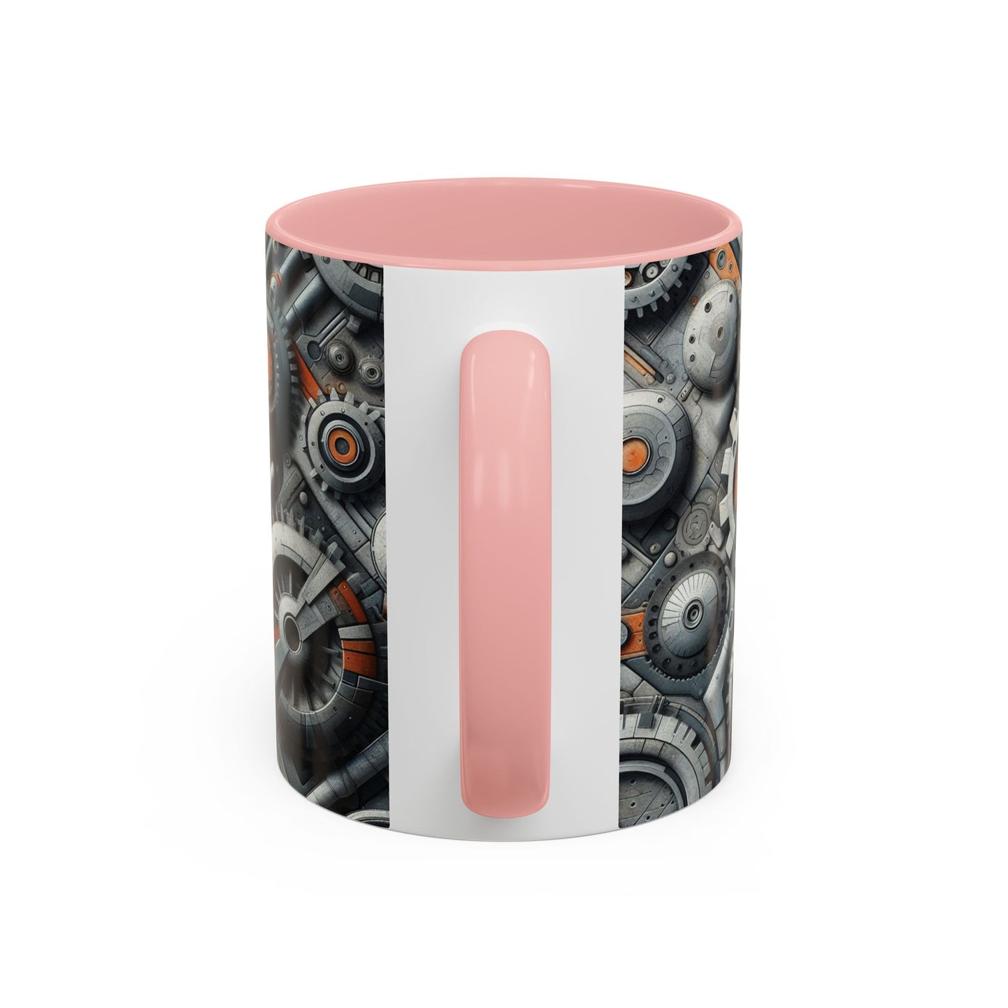 Engranajes, ruedas dentadas y tuberías en 3D | Taza de café con detalles (11 oz)